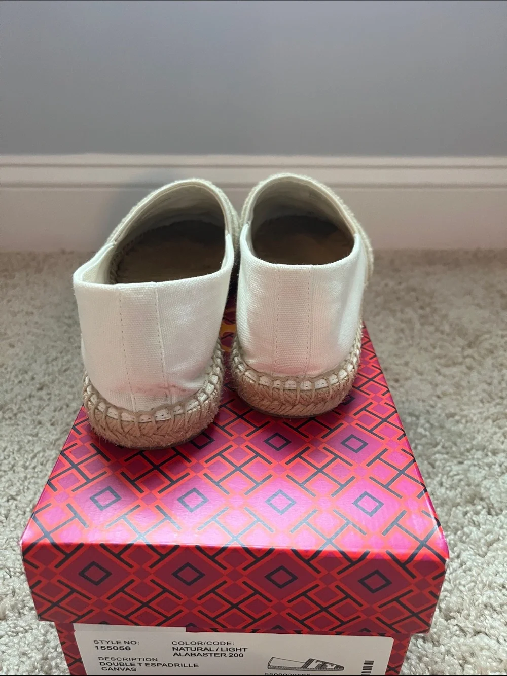 Tory Burch Cream Woven Espadrille Loafers